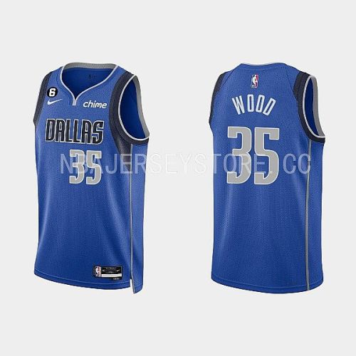 Dallas Mavericks 35 Christian Wood 2022-23 Icon Edition Royal Men Jersey