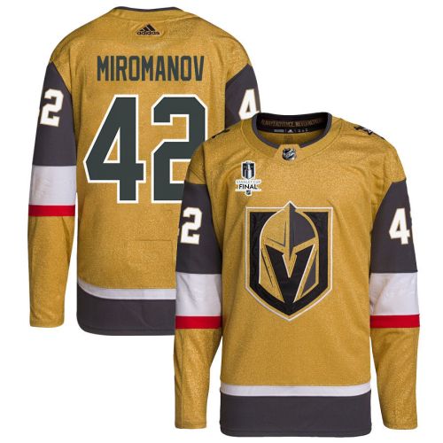 Daniil Miromanov 42 Vegas Golden Knights Stanley Cup 2023 Final Patch Home Breakaway Men Jersey - Gold