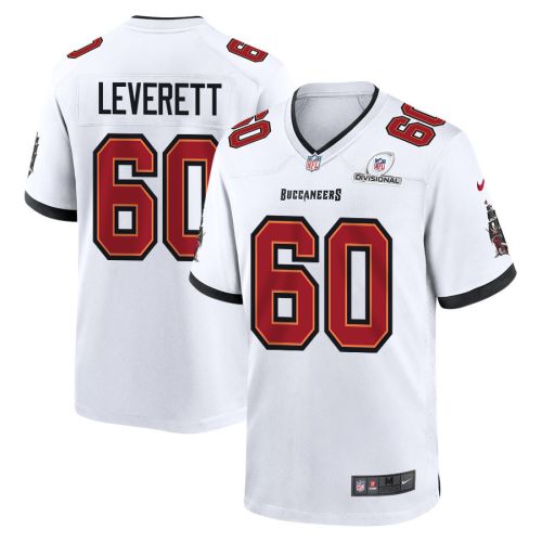 Nick Leverett 60 Tampa Bay Buccaneers 2024 Divisional Patch Game Men Jersey - White