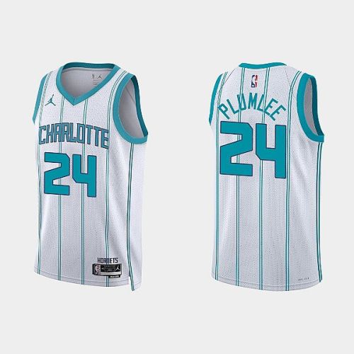 Charlotte Hornets Mason Plumlee 24 2022-23 Association Edition White Men Jersey Swingman