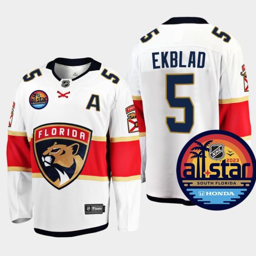 Men Florida Panthers Aaron Ekblad 5 2023 NHL All-Star Away White Jersey