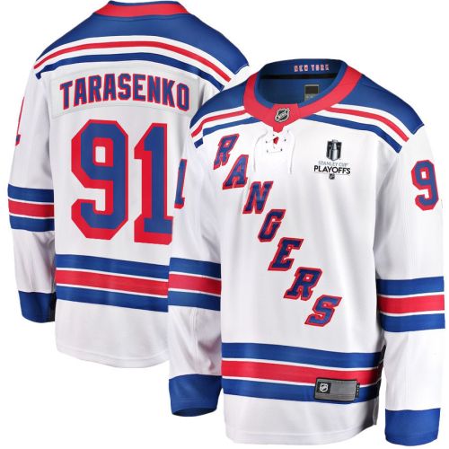 Vladimir Tarasenko 91 New York Rangers Stanley Cup 2023 Playoffs Patch Away Breakaway Men Jersey - White