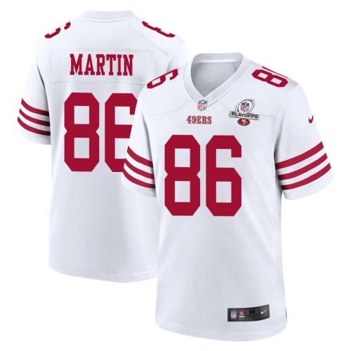 Tay Martin 86 San Francisco 49ers 2023 Playoffs Patch Game Men Jersey - White