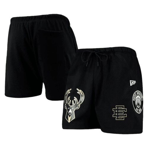 Milwaukee Bucks Team Logo Black Mesh Capsule Shorts - Men