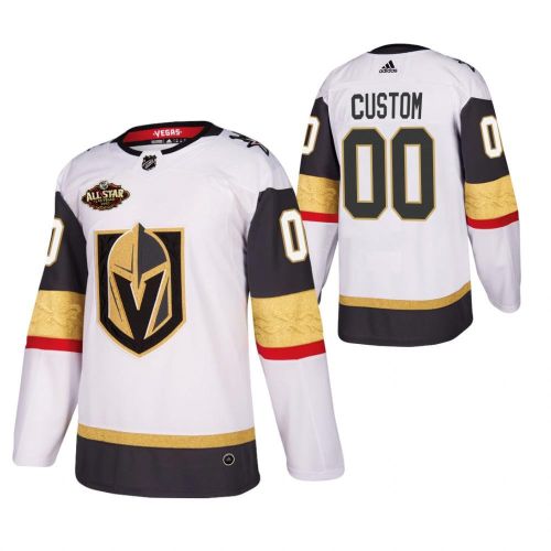 Men Vegas Golden Knights 00 Custom 2023 All-Star White Jersey Away Jersey