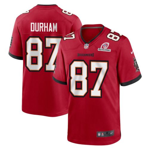 Payne Durham 87 Tampa Bay Buccaneers 2024 Divisional Patch Game Men Jersey - Red