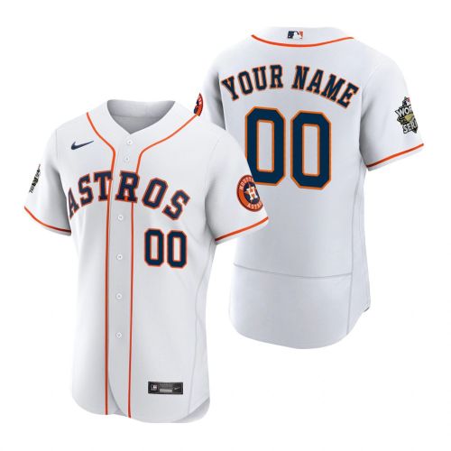 Houston Astros Custom 00 White 2022-23 World Series Jersey