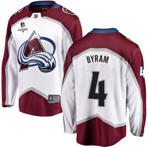 Bowen Byram 4 Colorado Avalanche Stanley Cup 2023 Playoffs Patch Away Breakaway Men Jersey - White