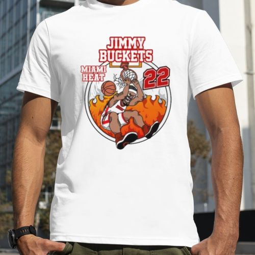 Miami Heat Basketball Jimmy Butler Cartoon T-Shirt - White