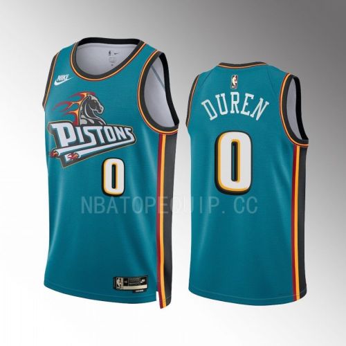 Detroit Pistons Jalen Duren 2022-23 Classic Edition Teal 0 Jersey Swingman