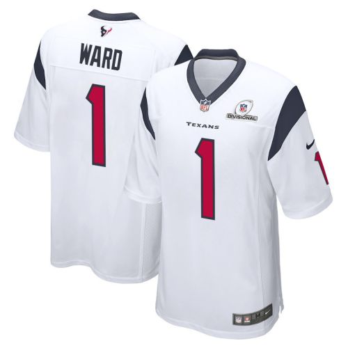 Jimmie Ward 1 Houston Texans 2024 Divisional Patch Game Men Jersey - White