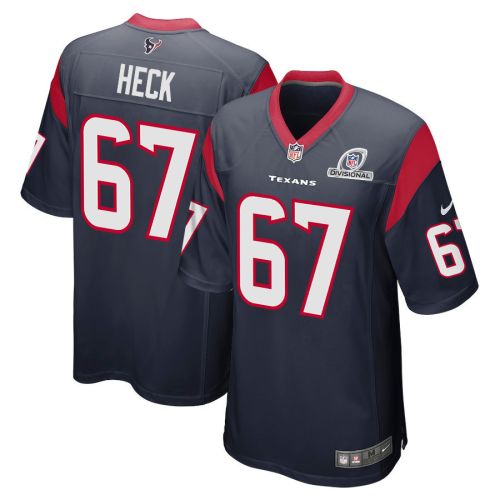 Charlie Heck 67 Houston Texans 2024 Divisional Patch Game Men Jersey - Navy