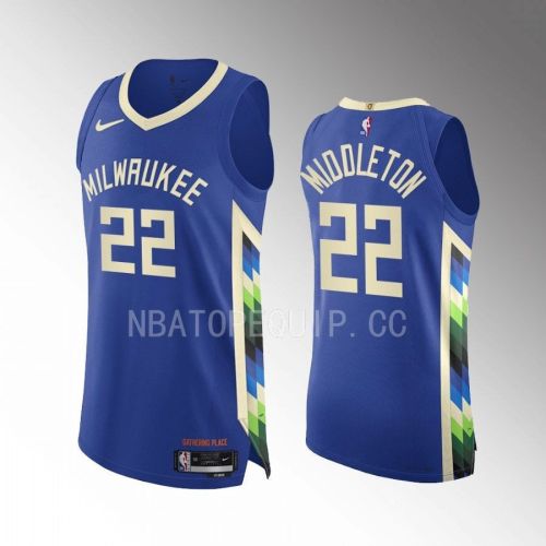 Milwaukee Bucks Khris Middleton 22 Royal Jersey 2022-23 City Edition