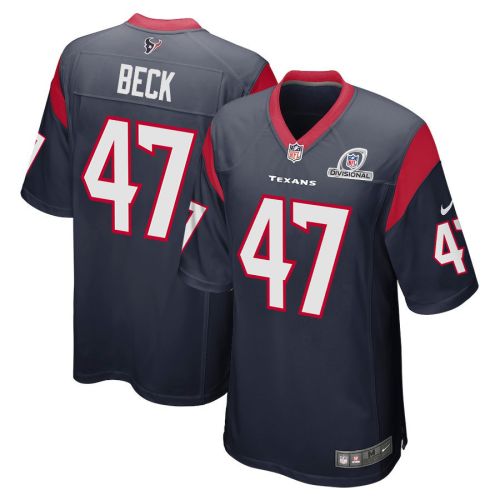 Andrew Beck 47 Houston Texans 2024 Divisional Patch Game Men Jersey - Navy