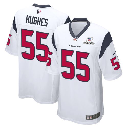 Jerry Hughes 55 Houston Texans 2023 Playoffs Patch Game Men Jersey - White