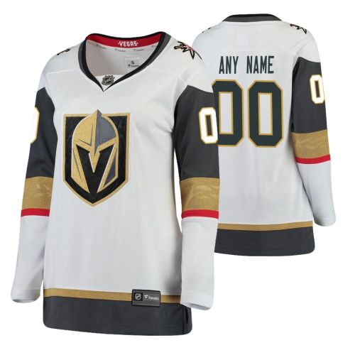 Women Vegas Golden Knights Custom 00 Breakaway Away White Jersey Jersey