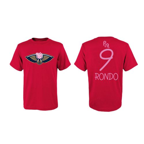 Rajon Rondo 9 New Orleans Pelicans Pig Print T-Shirt - Red