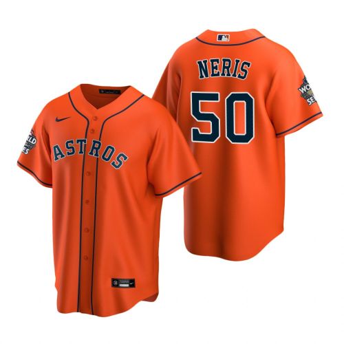 Houston Astros Hector Neris 50 Orange 2022-23 World Series Jersey