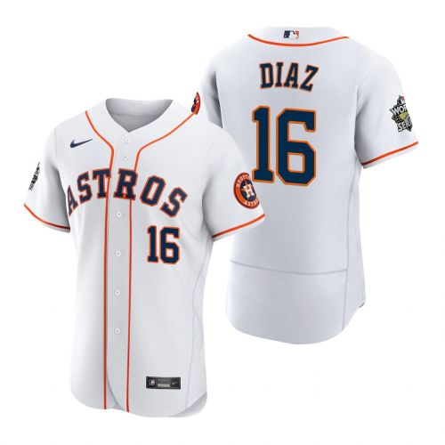 Houston Astros Aledmys Diaz 16 White 2022-23 World Series Jersey