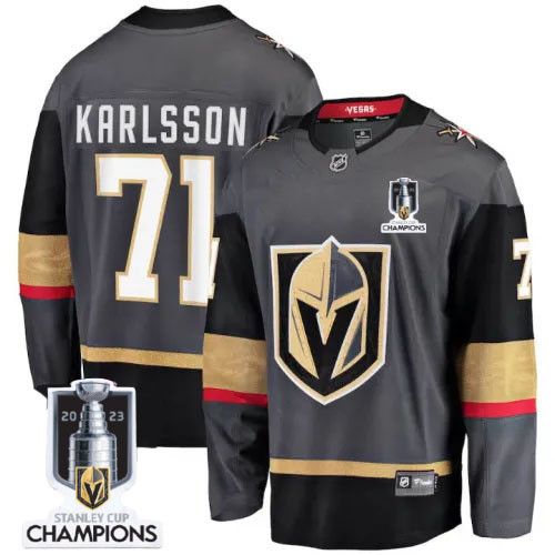 William Karlsson 71 Vegas Golden Knights 2023 Stanley Cup Champions Patch Alternate Breakaway Player Jersey - Black