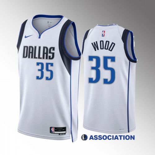 Christian Wood 35 2022-23 Dallas Mavericks White Association Edition Jersey Swingman