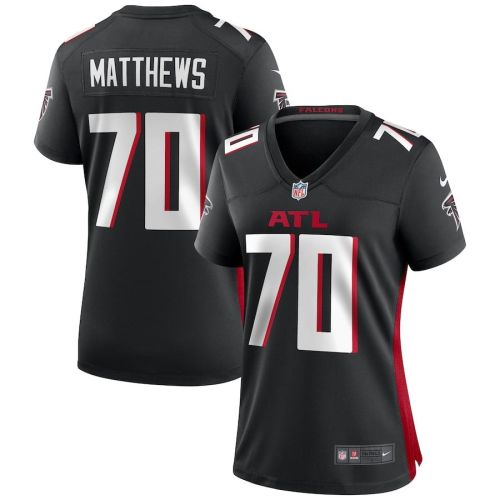 Jake Matthews 70 Atlanta Falcons Women's Game Jersey - Black