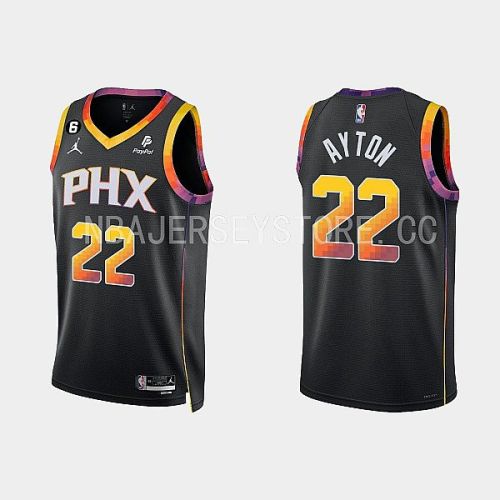 Phoenix Suns Deandre Ayton 22 Black 2022-23 Statement Edition Men Jersey