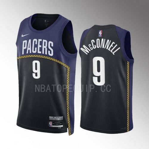 T.J. McConnell 9 Indiana Pacers 2022-23 City Edition Black Navy Jersey Swingman