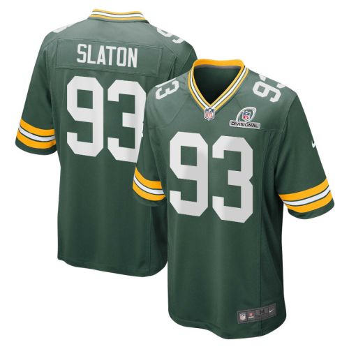 T.J. Slaton 93 Green Bay Packers 2024 Divisional Patch Game Men Jersey - Green