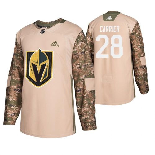 Men Vegas Golden Knights William Carrier 28 Camo Veterans Day Practice Jersey Jersey