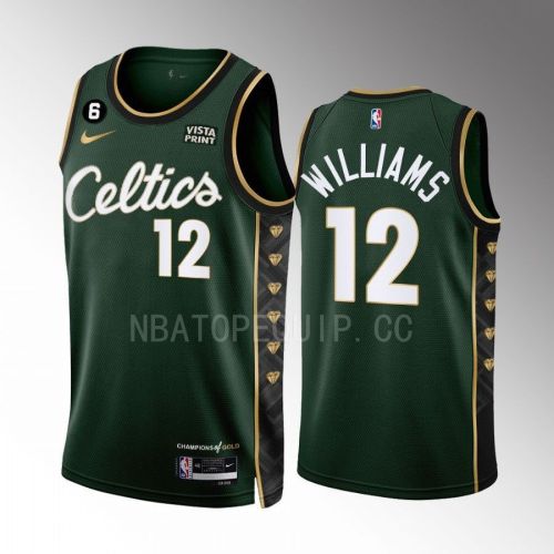 Grant Williams 12 Boston Celtics 2022-23 City Edition Green Men Jersey Honor Bill Russell 11 Gold Diamonds