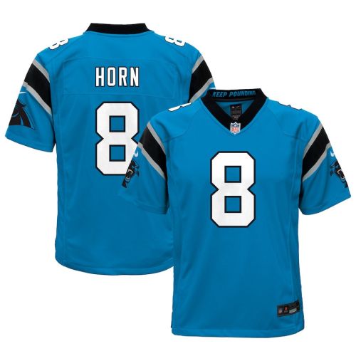 Jaycee Horn 8 Carolina Panthers YOUTH Game Jersey - Blue