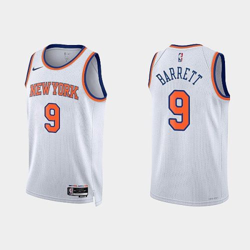 New York Knicks RJ Barrett 9 2022-23 Association Edition White Men Jersey Swingman