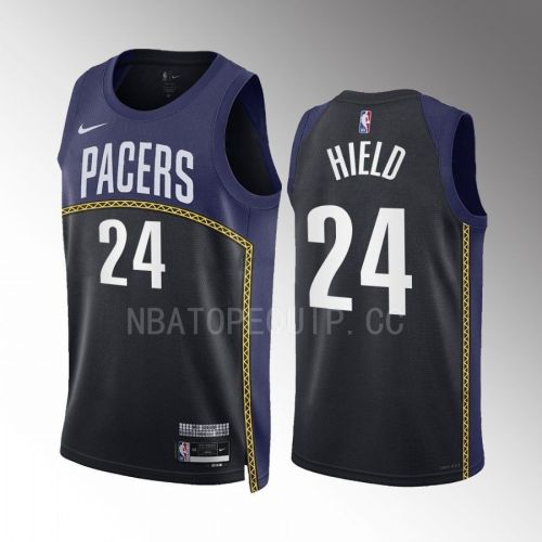 Buddy Hield 24 Indiana Pacers 2022-23 City Edition Black Navy Jersey Swingman