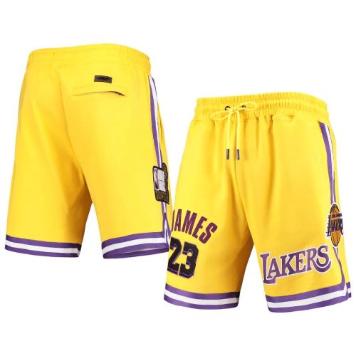 LeBron James 23 Los Angeles Lakers Gold Team Player Shorts - Men