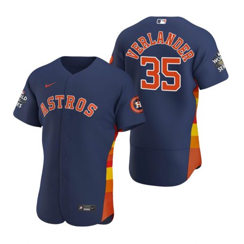 Houston Astros Justin Verlander 35 Navy 2022-23 World Series Jersey