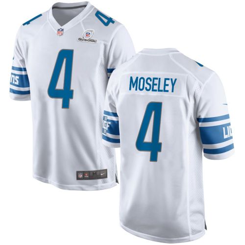 Emmanuel Moseley 4 Detroit Lions 2024 Divisional Patch Game Men Jersey - White