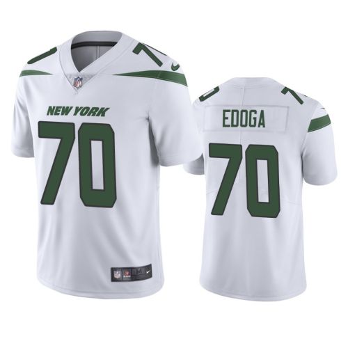 Chuma Edoga 70 New York Jets White Vapor Limited Jersey