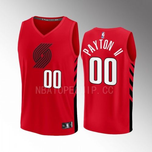 Portland Trail Blazers 00 Gary Payton II Statement Edition Men Jersey 2022-23 Fast Break Player Red