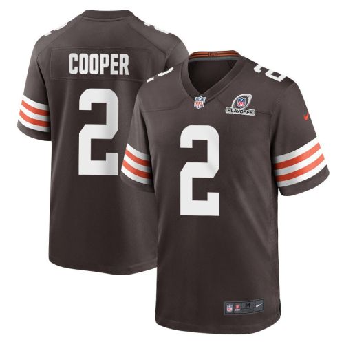 Amari Cooper 2 Cleveland Browns 2023 Playoffs Patch Game Men Jersey - Brown