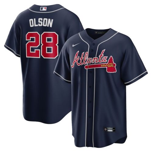 Matt Olson 28 Atlanta Braves Alternate Player Men Jersey - Navy