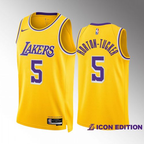 Talen Horton-Tucker 5 2022-23 Los Angeles Lakers Gold Icon Edition Jersey Swingman