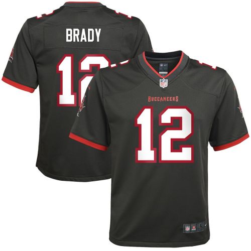 Tom Brady 12 Tampa Bay Buccaneers Youth Alternate Game Jersey - Pewter