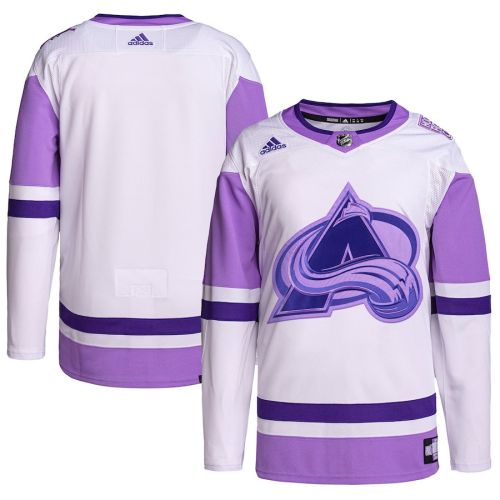 Colorado Avalanche Hockey Fights Cancer Primegreen Men Jersey - White/Purple