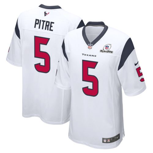 Jalen Pitre 5 Houston Texans 2023 Playoffs Patch Game Men Jersey - White