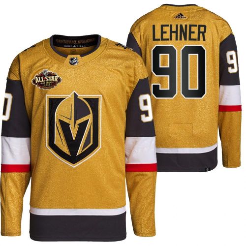 Men Vegas Golden Knights 90 Robin Lehner Primegreen Gold Jersey 2023 All-Star Jersey