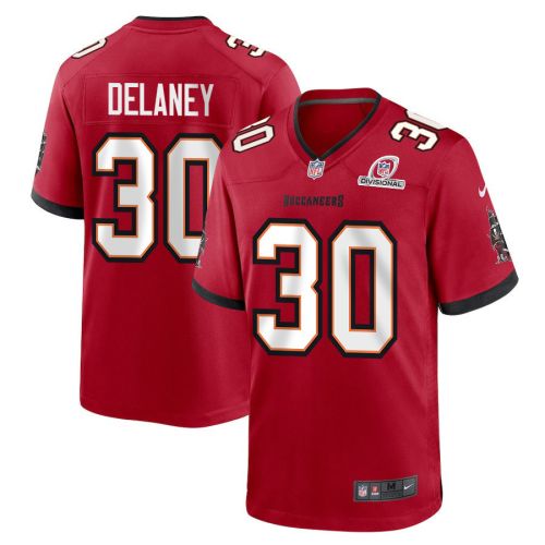 Dee Delaney 30 Tampa Bay Buccaneers 2024 Divisional Patch Game Men Jersey - Red