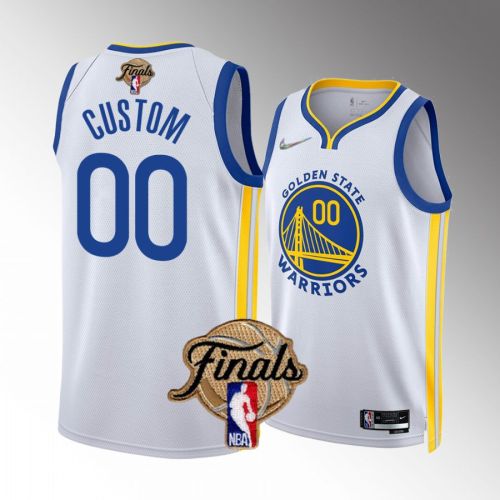 Golden State Warriors 00 Custom 2022 Finals White Jersey Diamond Badge