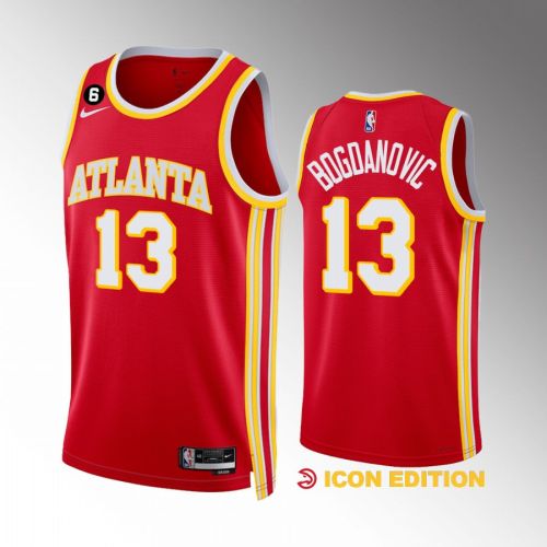 Bogdan Bogdanovic 13 Atlanta Hawks Icon Edition Red Jersey 2022-23 Swingman