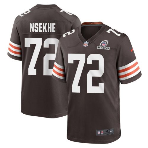 Ty Nsekhe 72 Cleveland Browns 2023 Playoffs Patch Game Men Jersey - Brown